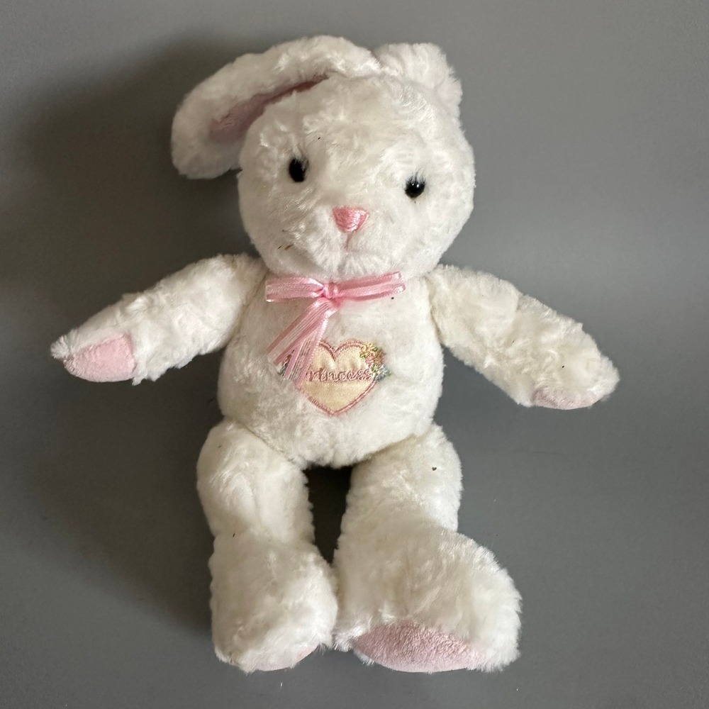Carters Prestige Toy Corp White Bunny Rabbit Princess Heart Plush 12 inch 7146